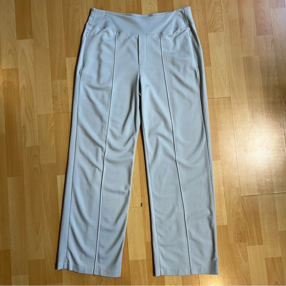 Athleta Eastbound Wide Leg Pant Grey Zip Pockets Athleisure Cozy Fall - Picture 3 of 10